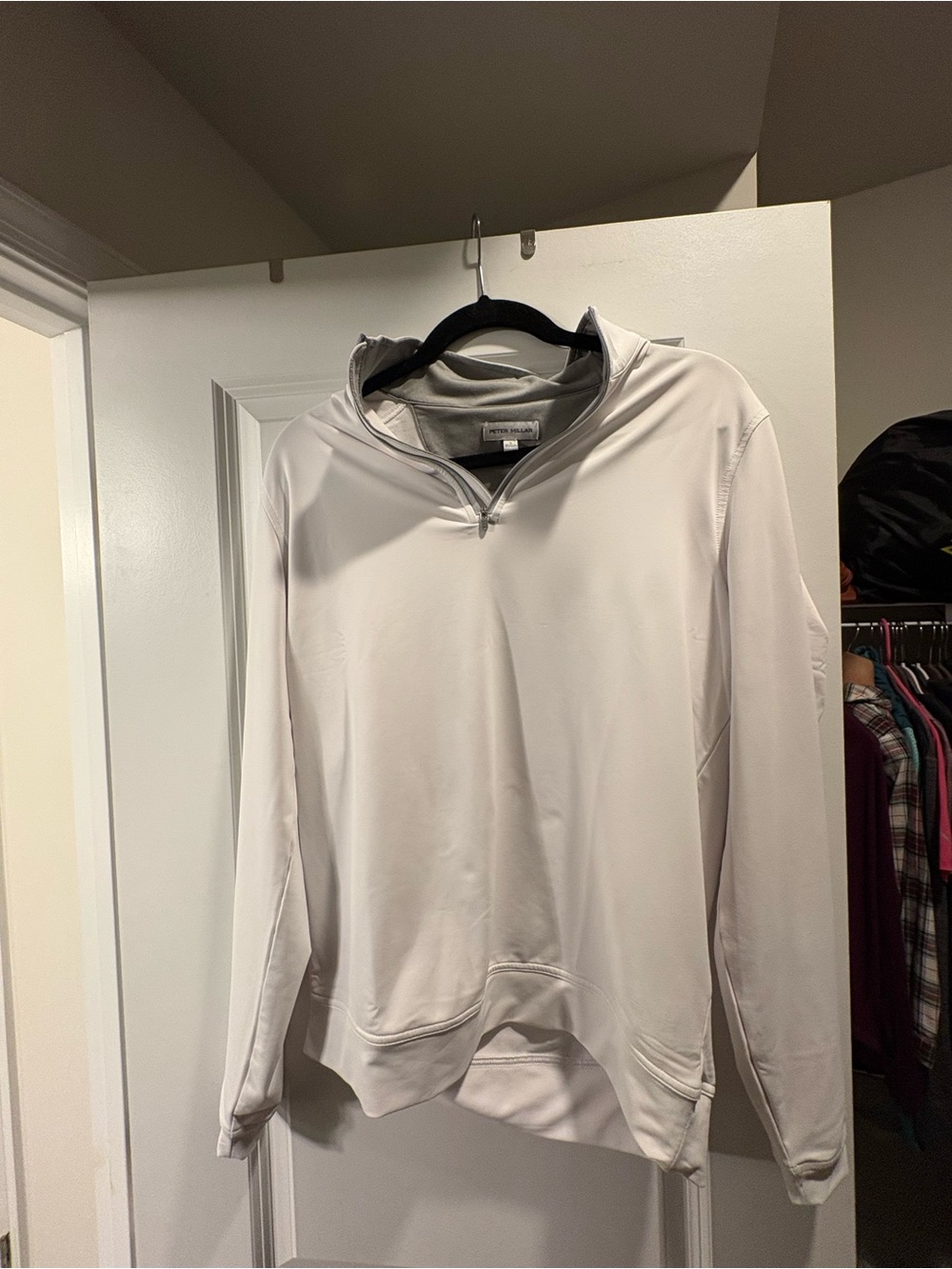 Peter Millar Crown Sport Perth Performance Quarter Zip Pullover White Men's S